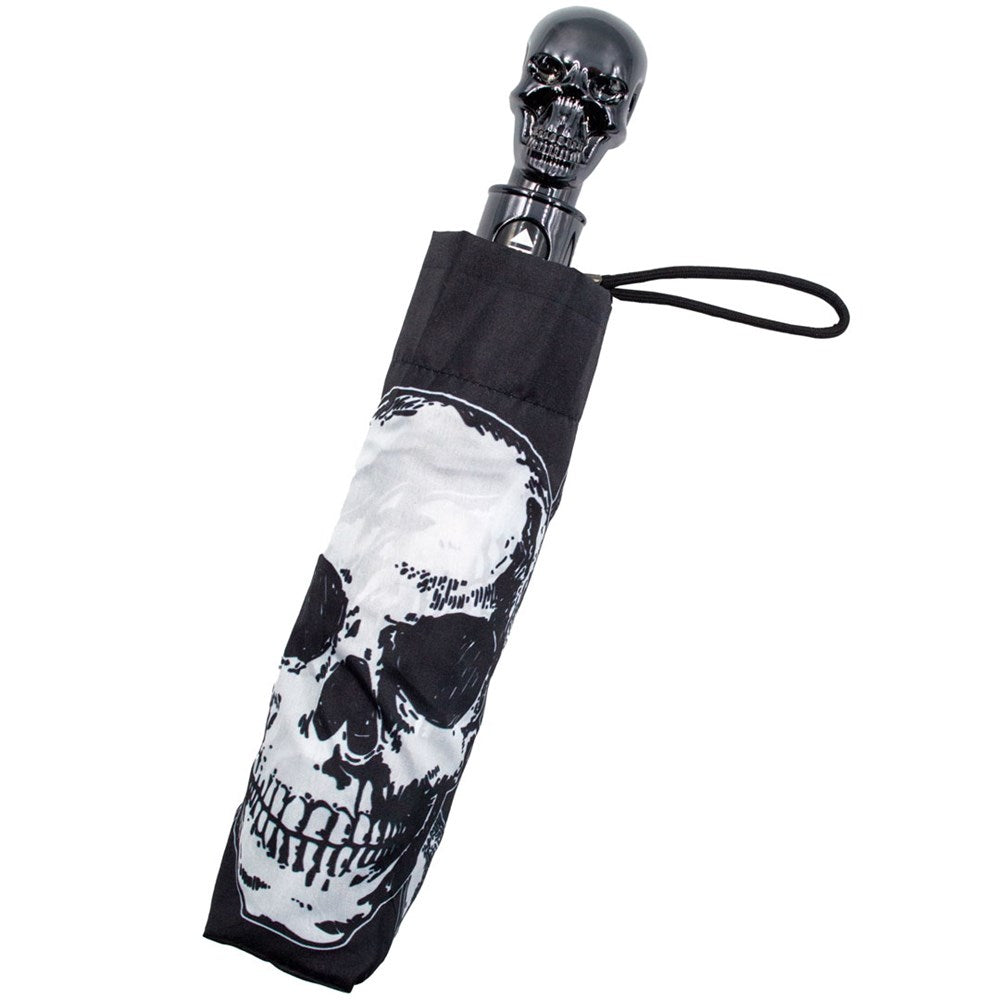 kreepsville 666 Gothic Skull Handle Pirate Skull and Cross Bones Skeleton Umbrella