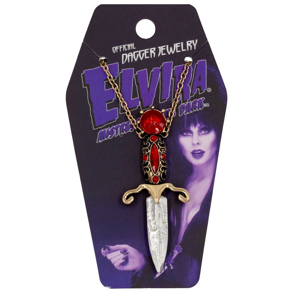 Elvira Dagger Necklace  with Red Stones