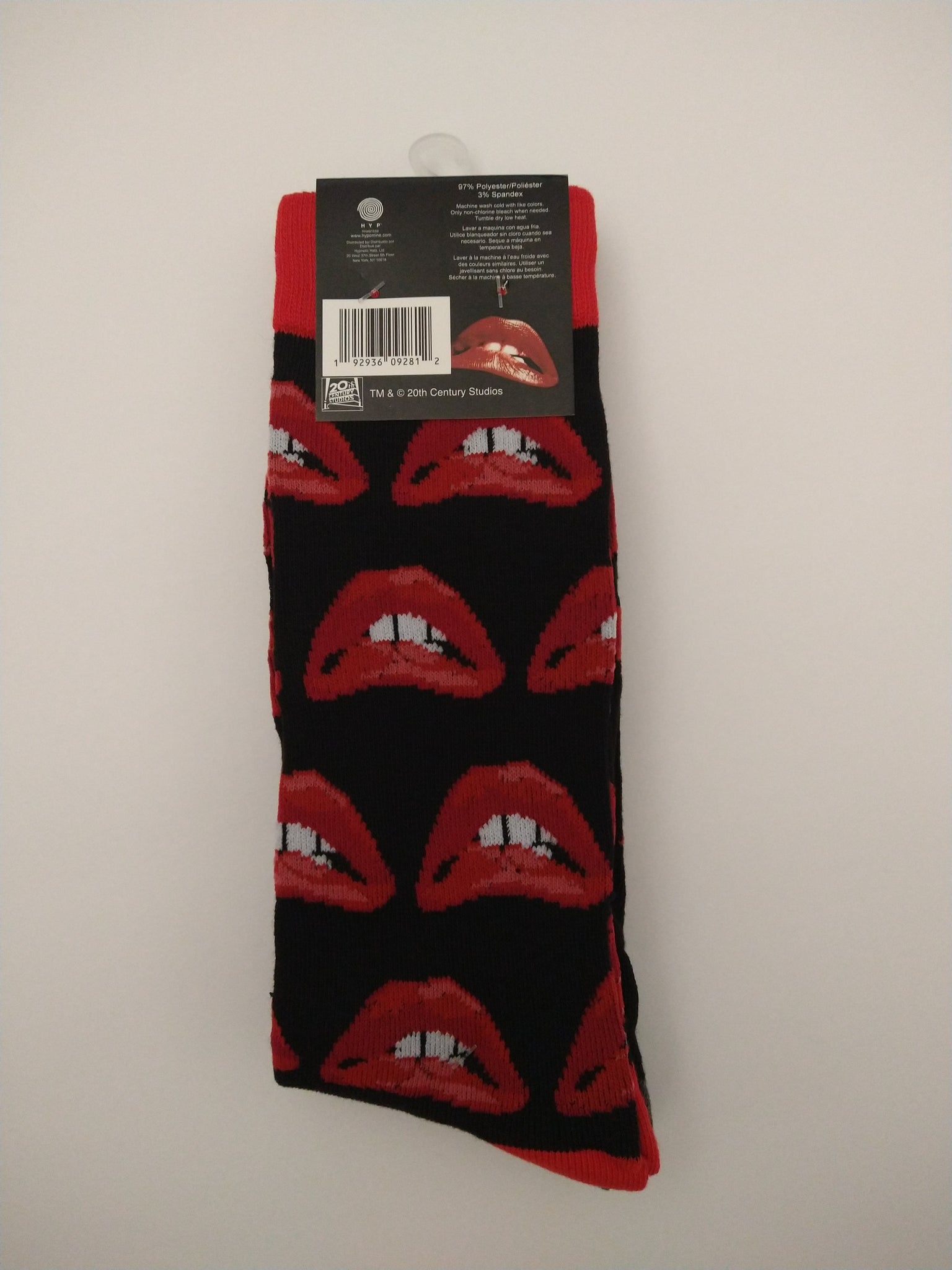 Rocky Horror Picture Show Mens Crew Socks Lips Two Pair Pack