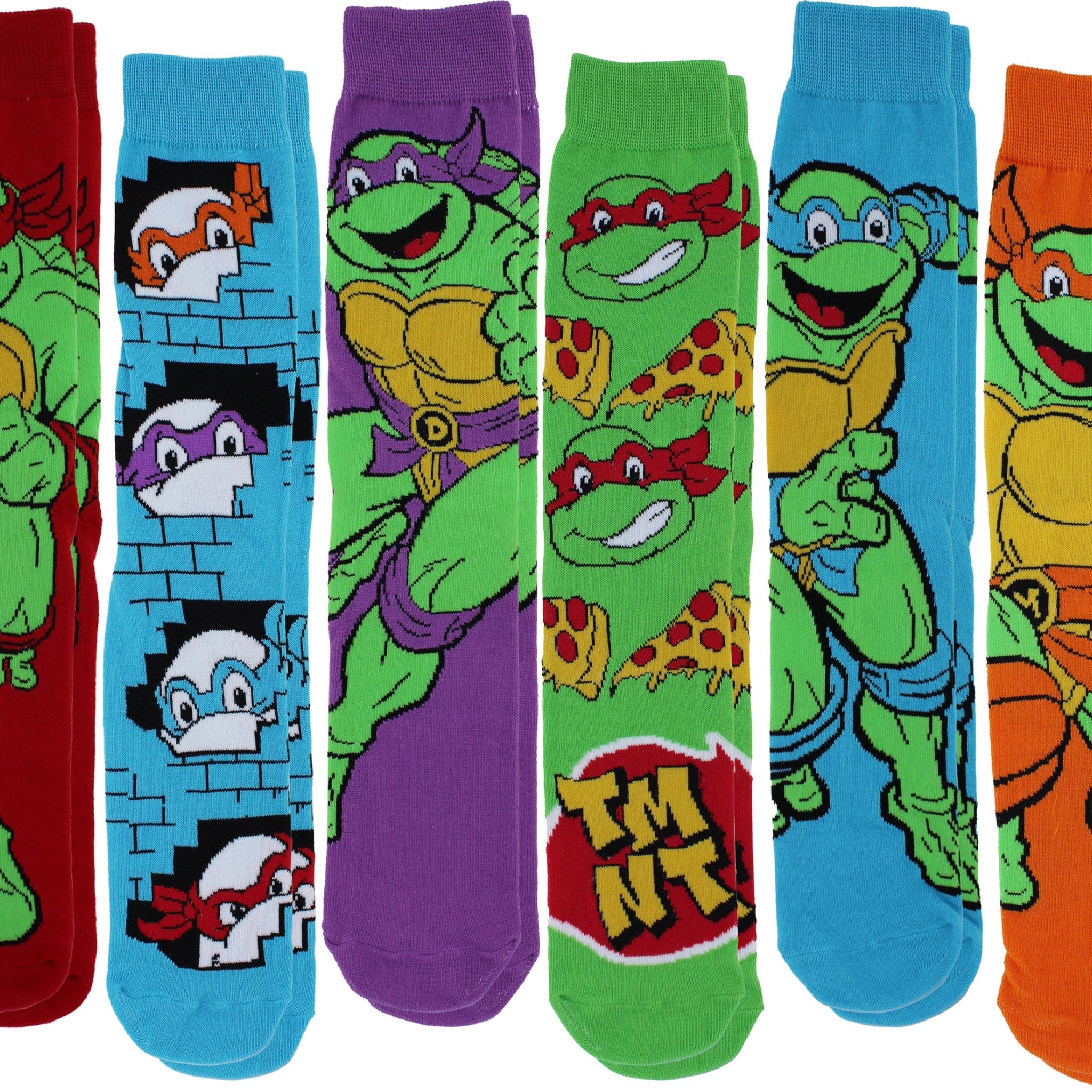 Teenage Mutant Ninja Turtles Men's Crew Socks | 6-Pair Pack Sizes 6-12