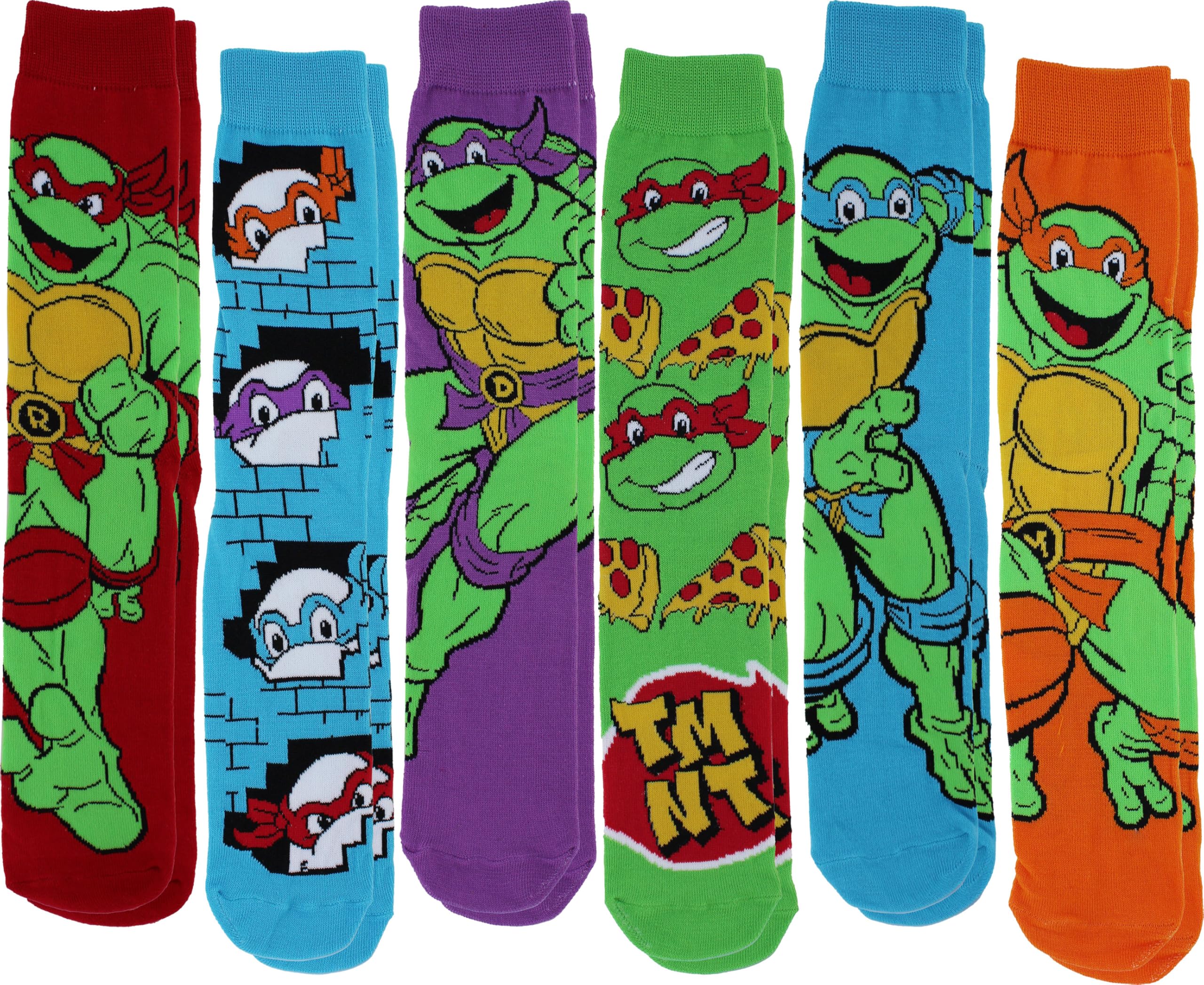 Teenage Mutant Ninja Turtles Men's Crew Socks | 6-Pair Pack Sizes 6-12