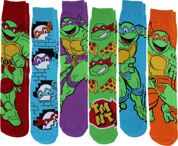 Teenage Mutant Ninja Turtles Men's Crew Socks | 6-Pair Pack Sizes 6-12