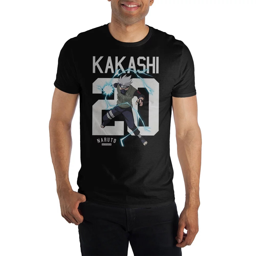 Naruto Kakashi 20 Men's 3XL Black T-Shirt - Official Anime Tee