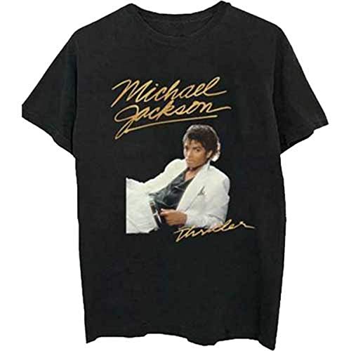Michael Jackson Men's Thriller White Suit Slim Fit T-Shirt Black