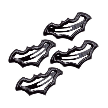 Bat Snap Hair Clips Pack of 4 Black Metal Alloy Bats