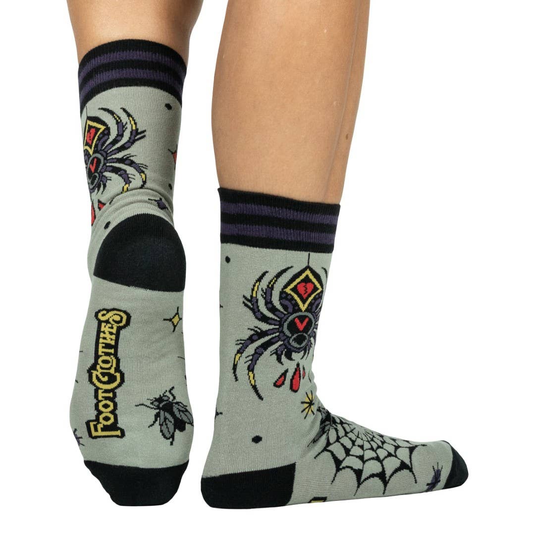 Widow's Web Crew Socks Black Widow Spider