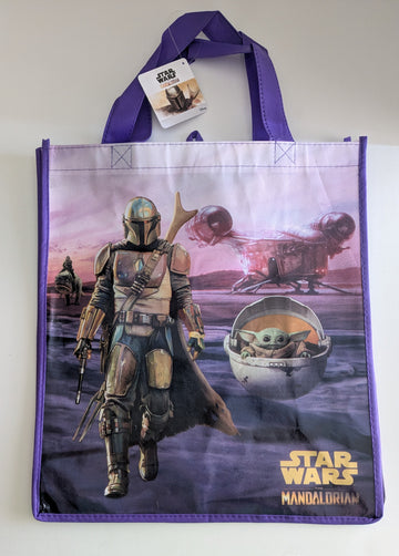 Star Wars The Mandalorian & Grogu in Hover Pod 15" Tote Bag Bounty Hunter