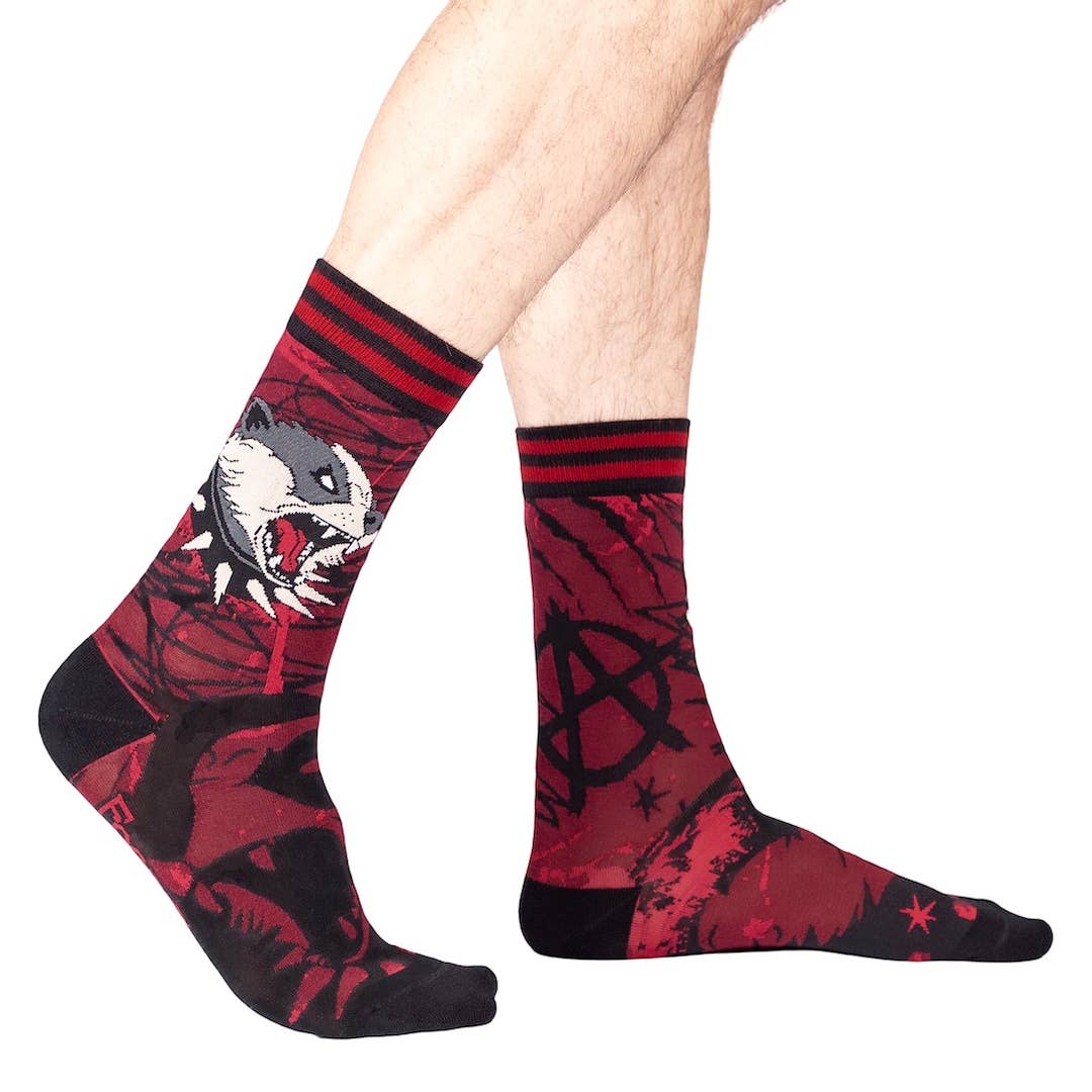 Anarchy Badger Crew Socks Size 6-13