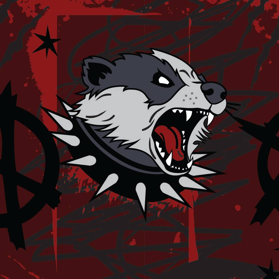 Anarchy Badger Crew Socks Size 6-13