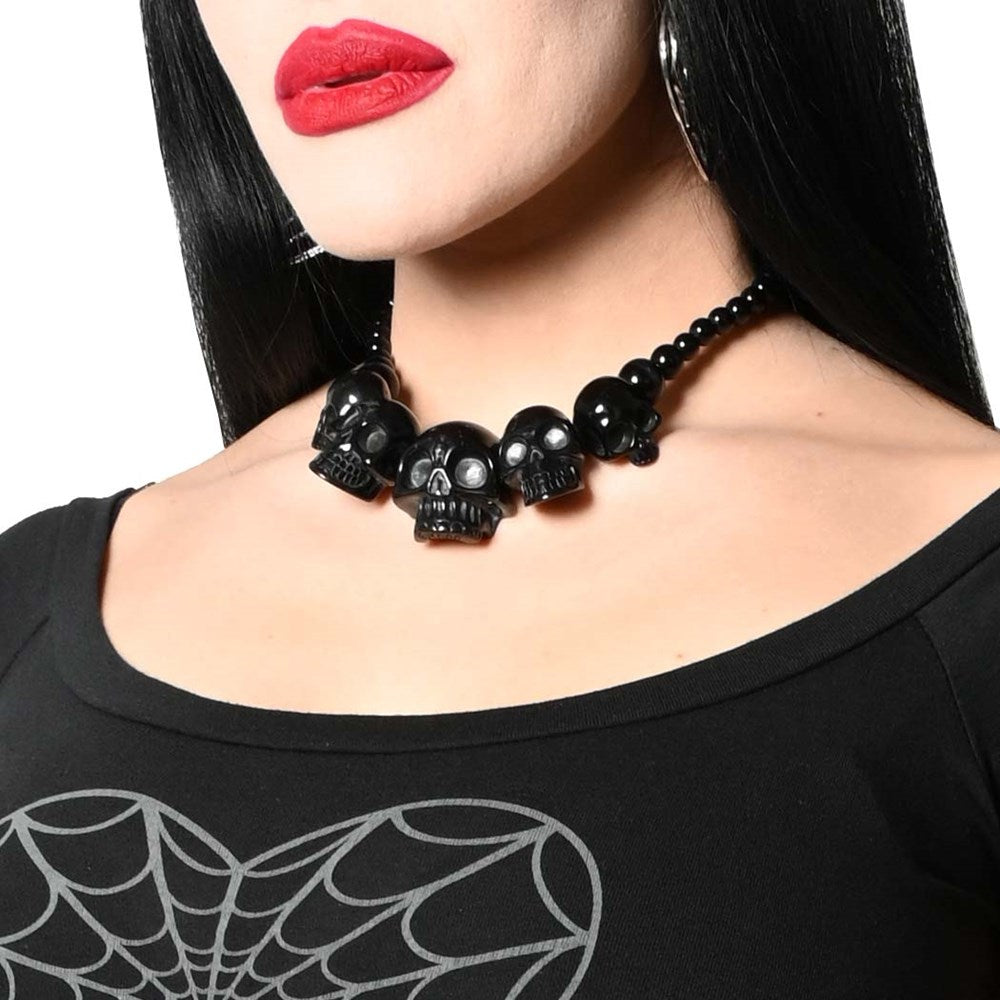 Kreepsville 666 Skull Collection Necklace Black Horror Halloween