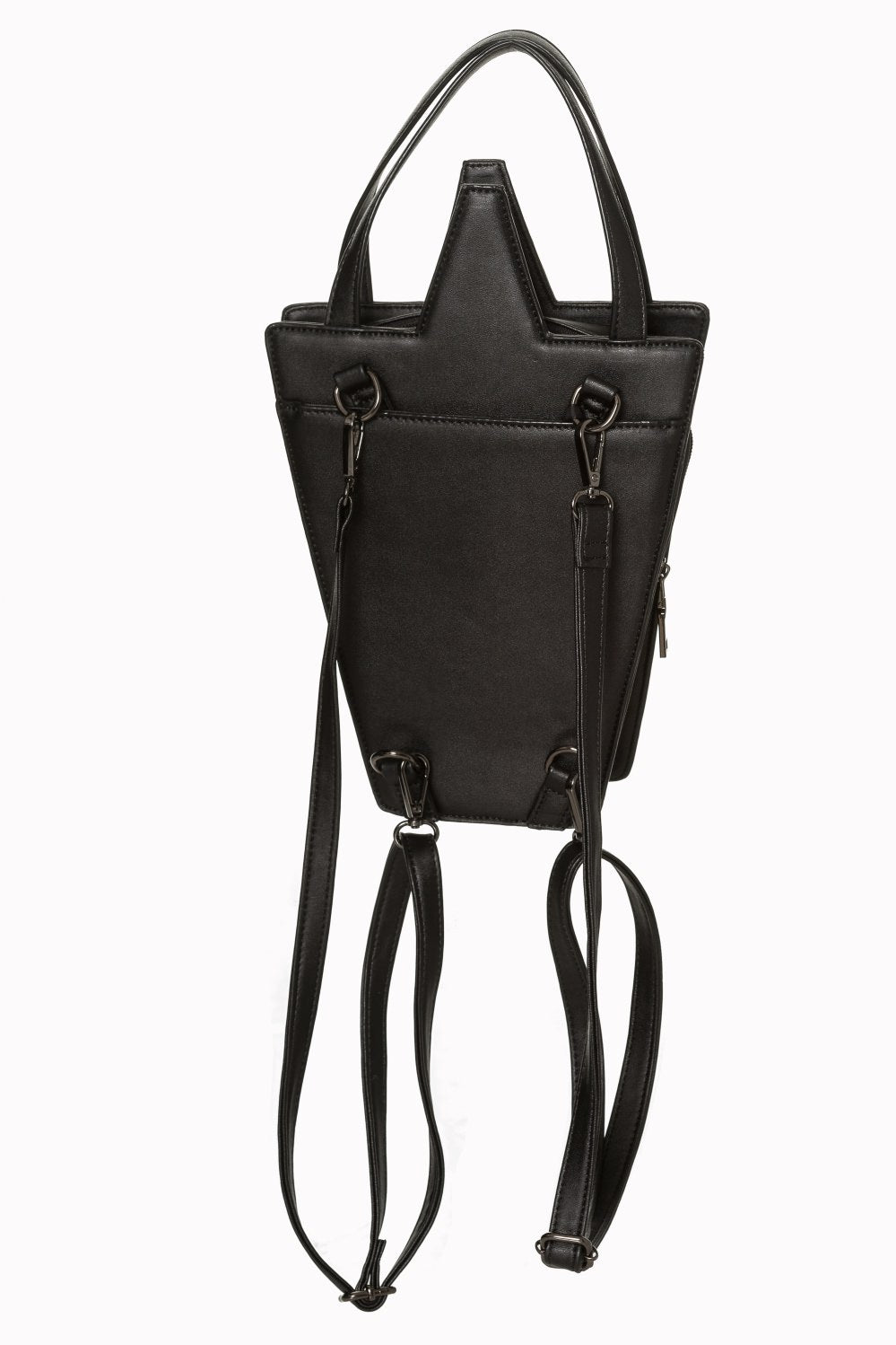 Black Coffin Pentagram Backpack or Handbag Convertible Gothic Bag Karma by Lost Queen