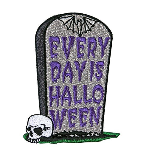 Grave Fun "Every Day Is Halloween" Tombstone Patch Kreepsville Iron-On Applique