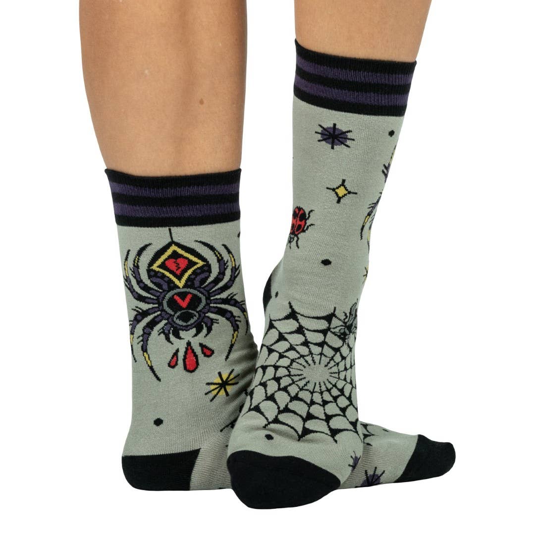 Widow's Web Crew Socks Black Widow Spider