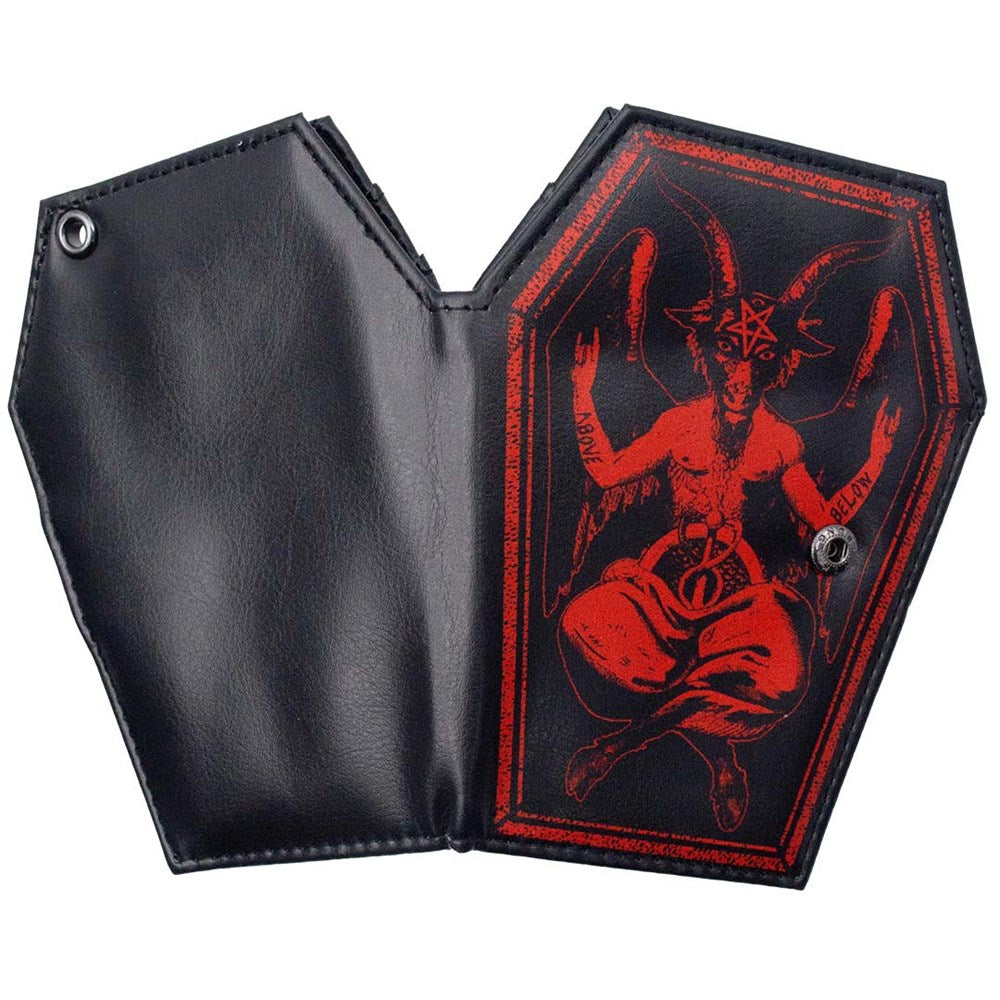 kreepsville 666 Goathead Satanic Sigil Baphomet Coffin Wallet