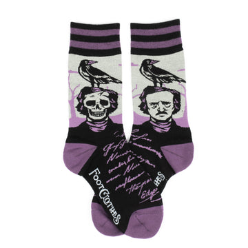 The Raven Crew Socks with Edgar Allen Poe