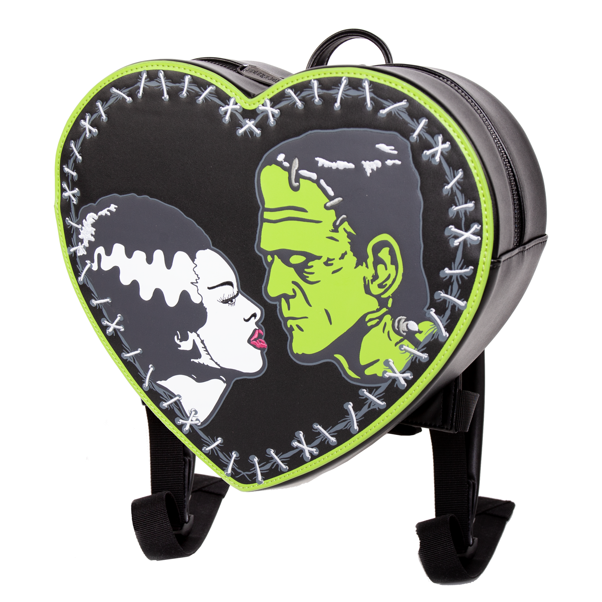bride mini backpack Bride of Frankenstein & Monster Heart Shaped Backpack