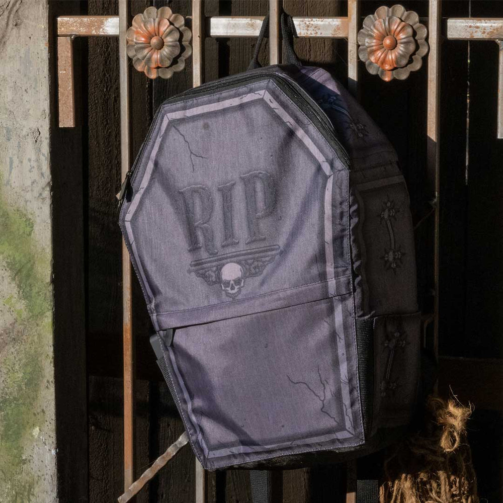 Tombstone Coffin RIP Gothic Zippered Backpack by Kreepsville 666