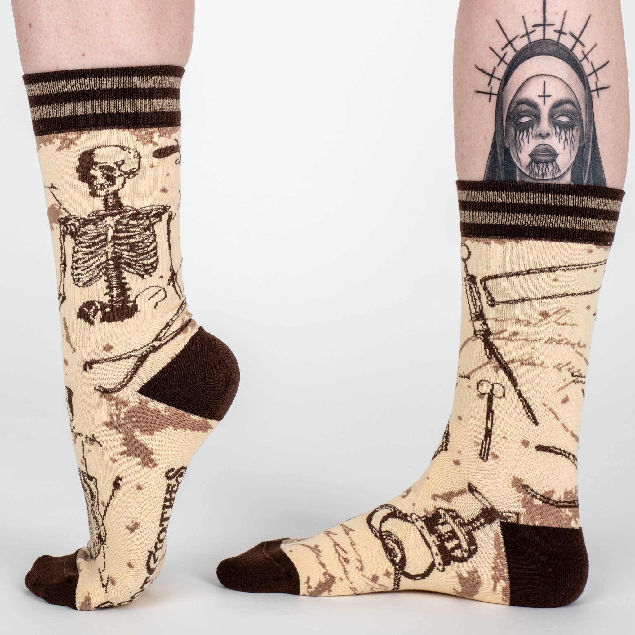 Antique Medical Crew Socks Anatomy Apparel