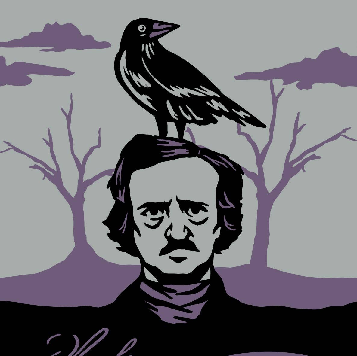 The Raven Crew Socks with Edgar Allen Poe