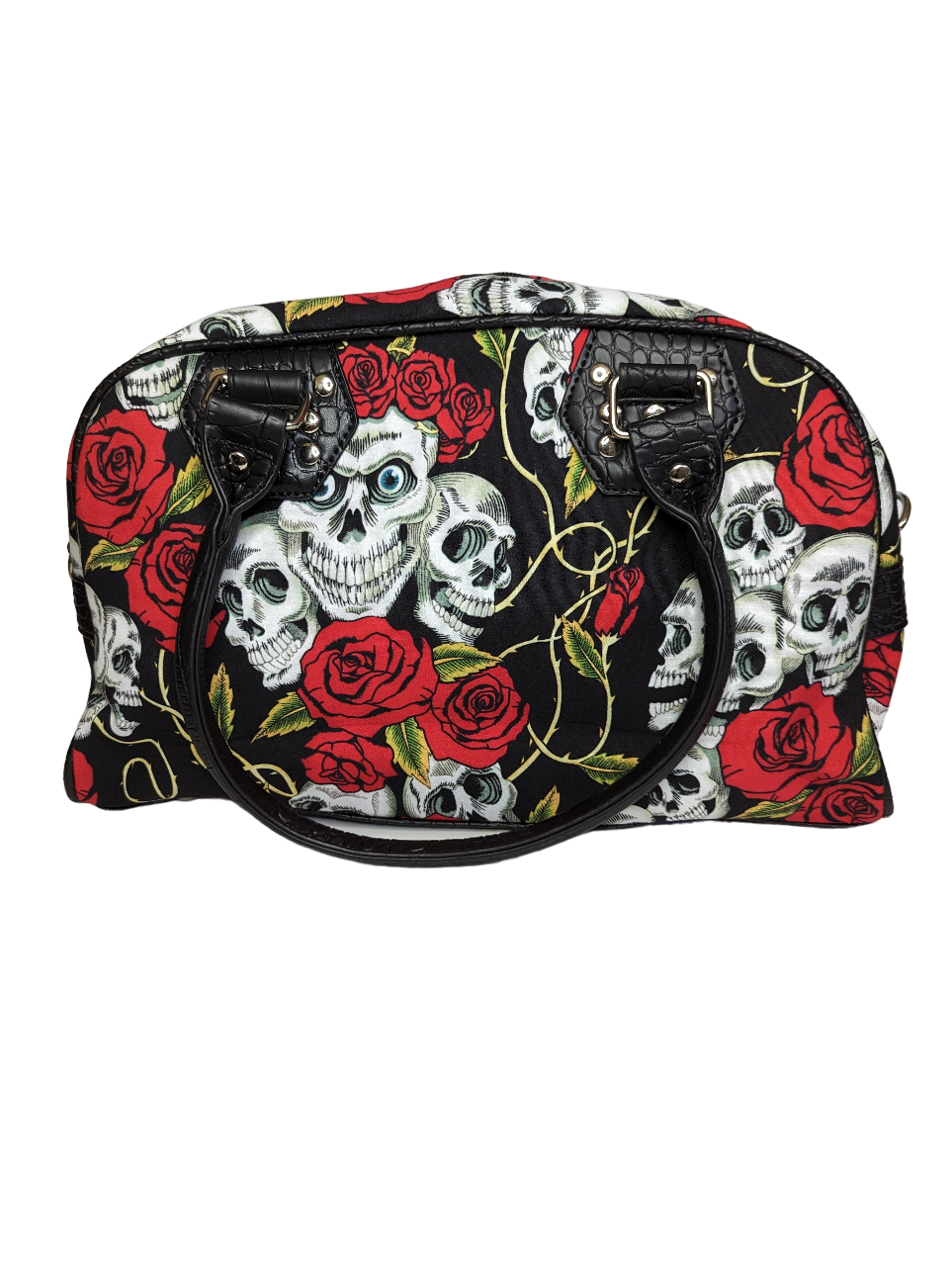 Lost Queen Women's Canvas Handbag Skulls & Roses