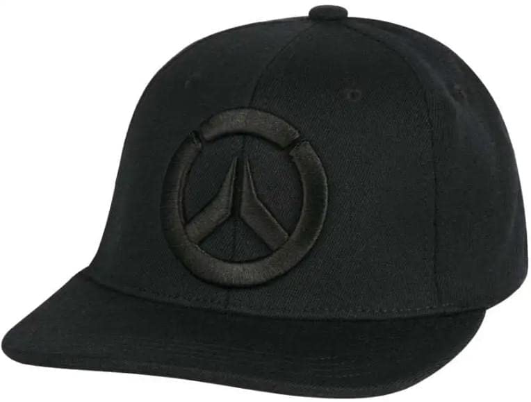 JINX Overwatch Blackout Snapback Baseball Hat All Black Adult Adjustable Sizing