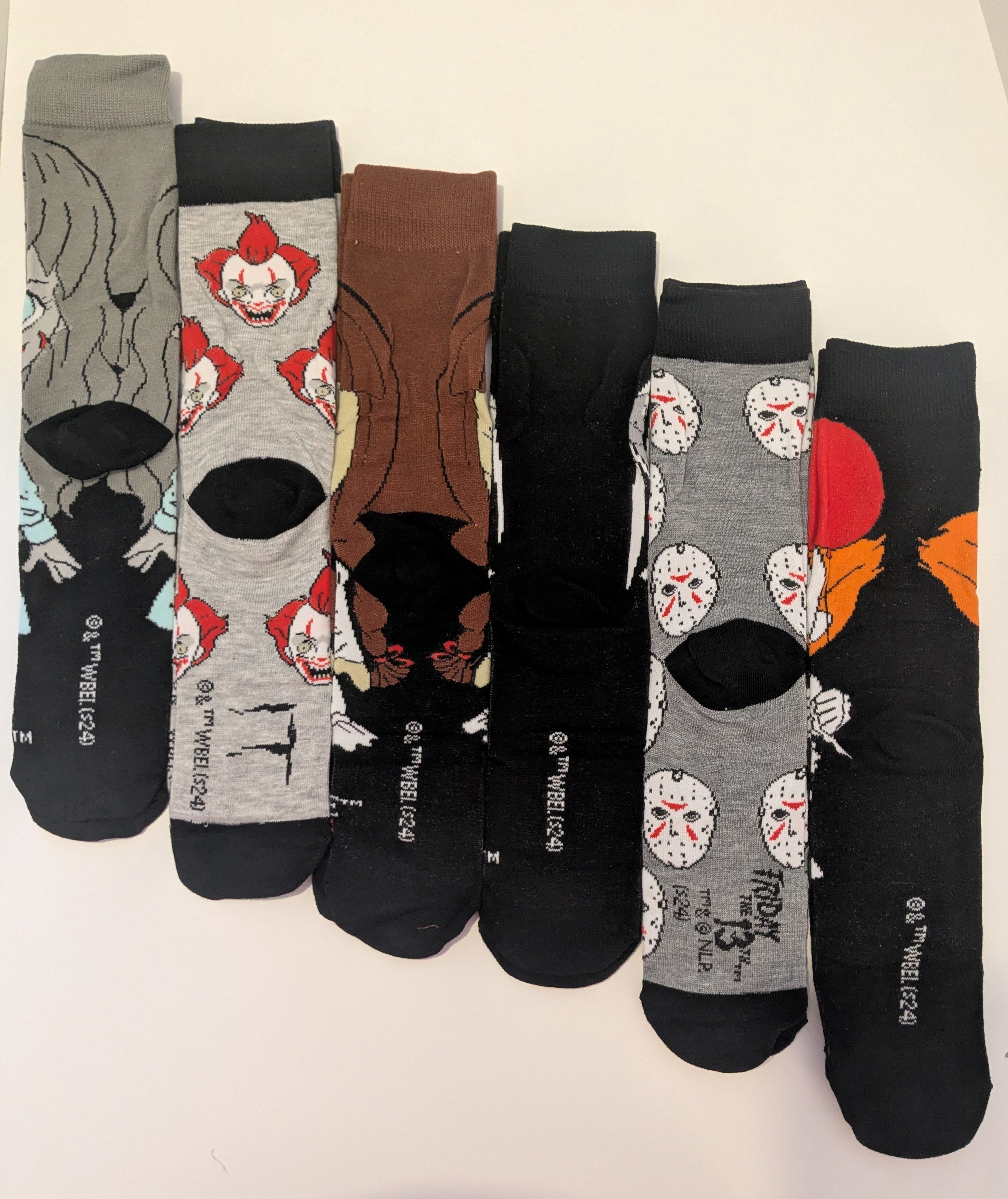 Warner Bros. Horror Movie 6-Pair Pack of Men's Crew Socks