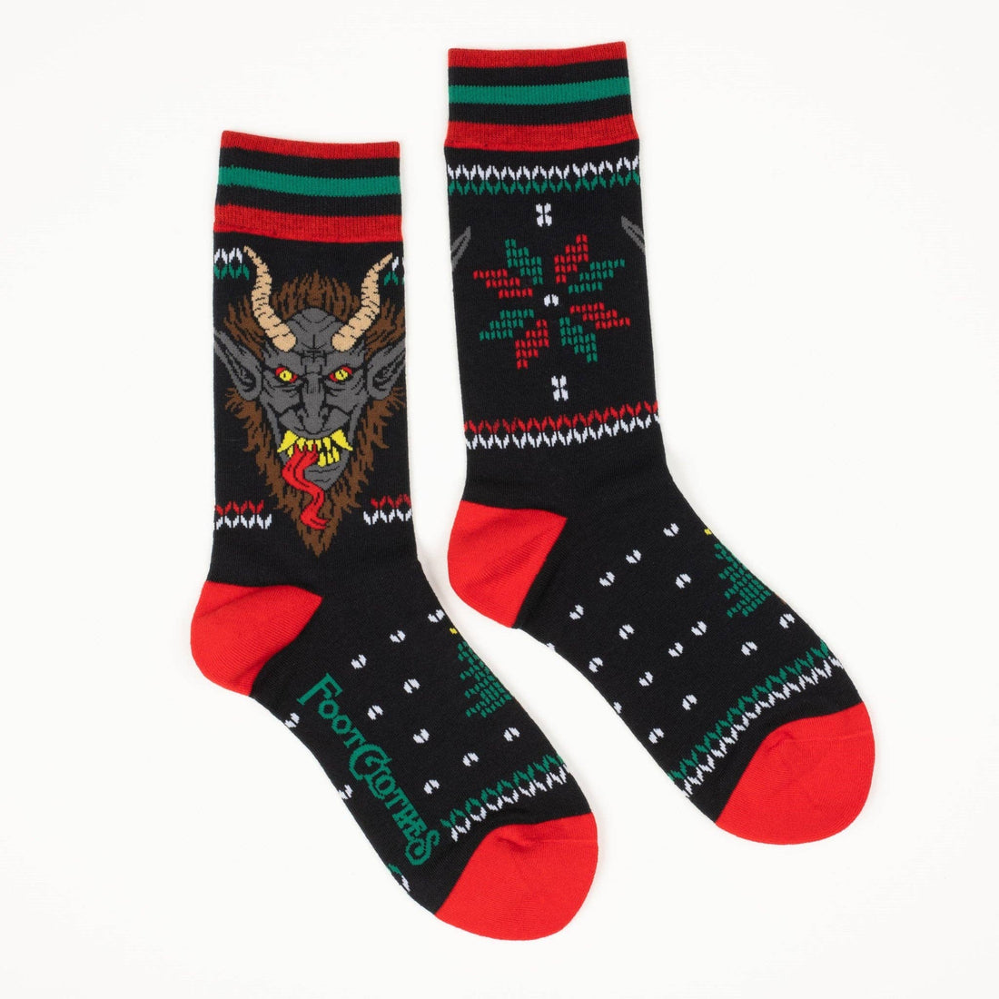Krampus Sweater Crew Socks size chart — one size fits most adult sizes 6-13