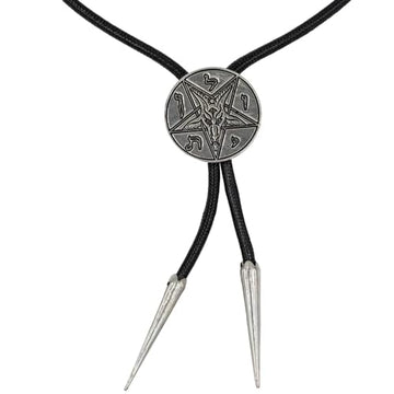 kreepsville 666 Gothic Goathead Satanic Circle Western Baphomet Bolo Tie