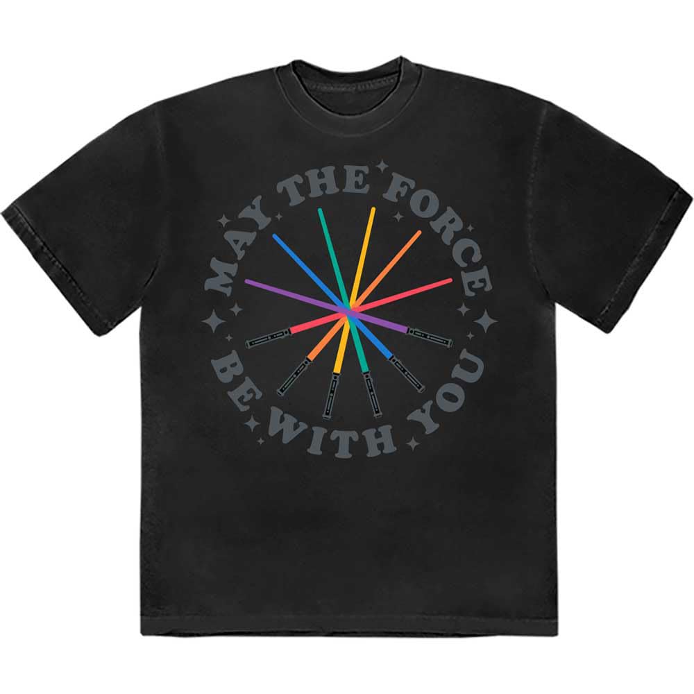 Star Wars Lightsaber Rainbow Men's  T-Shirt Black Tee Pride