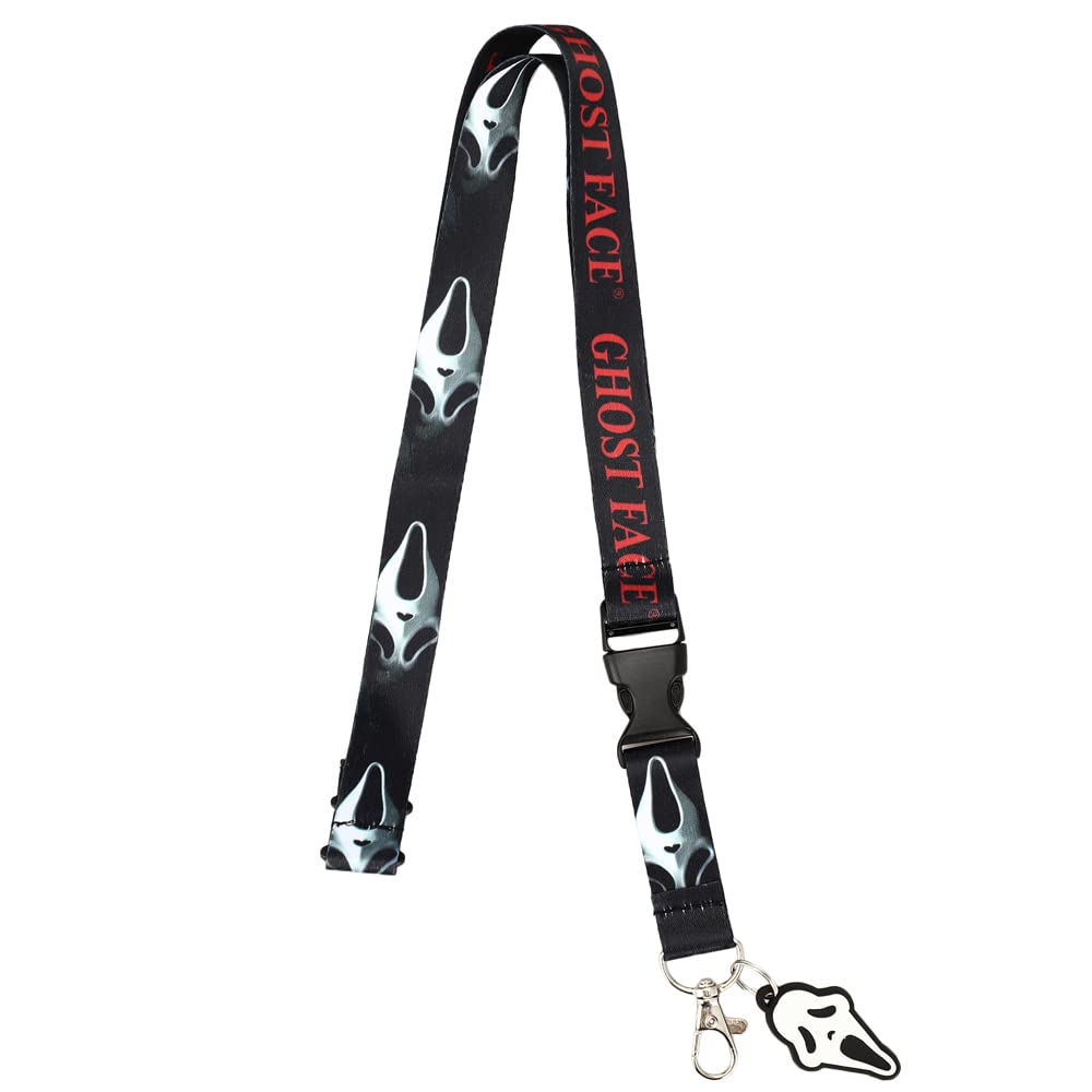 Lanyard with 'Ghost Face' design on a white background.  Official Ghostface merchandise