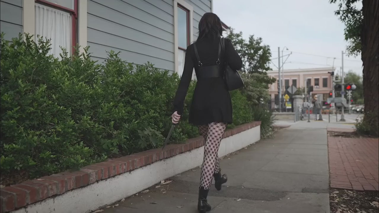 Promo video of Michael Myers Halloween II bleeding eyes handbag by Nerd Imports, featuring Rock Rebel design with red interior