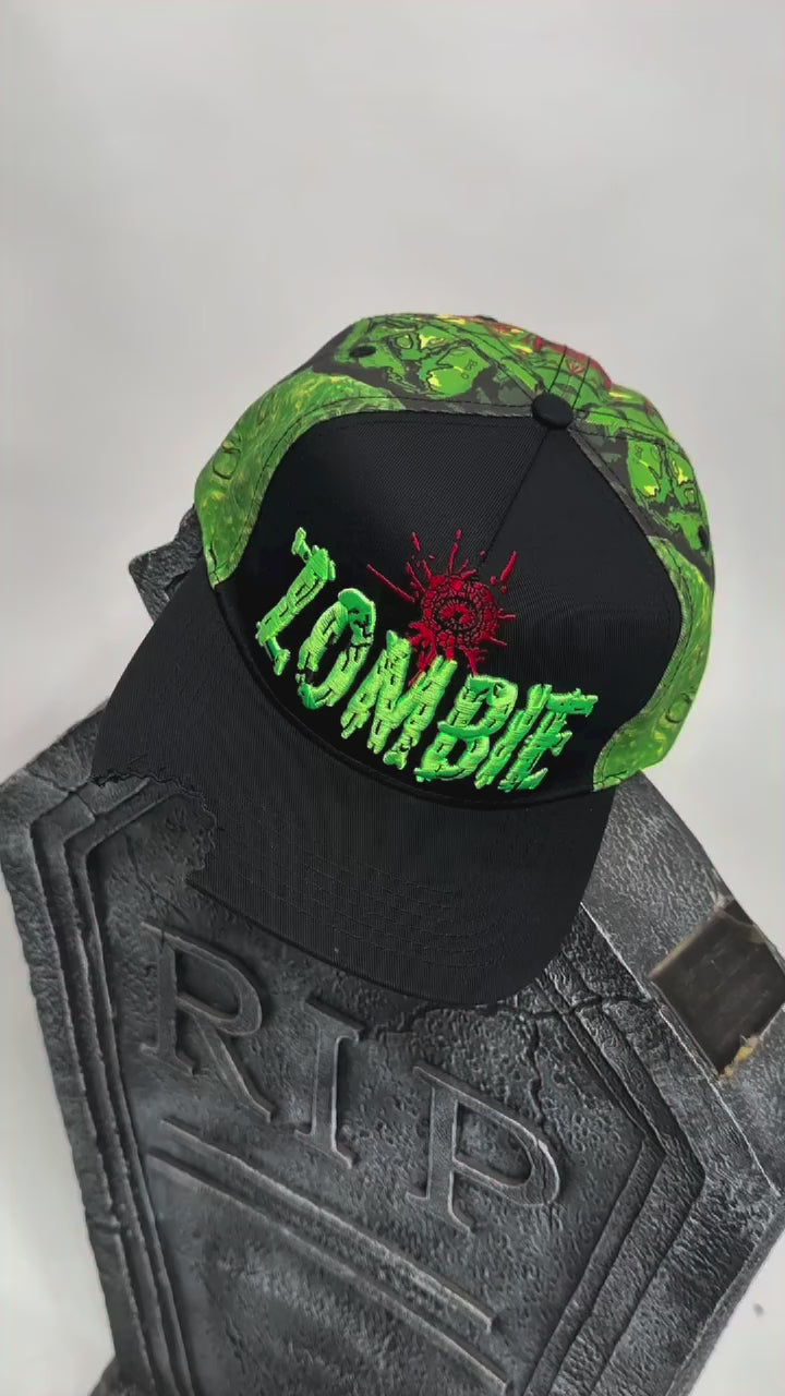 Zombie Bite Hat at Nerd Imports an official Kreepsville 666 unisex snapback cap