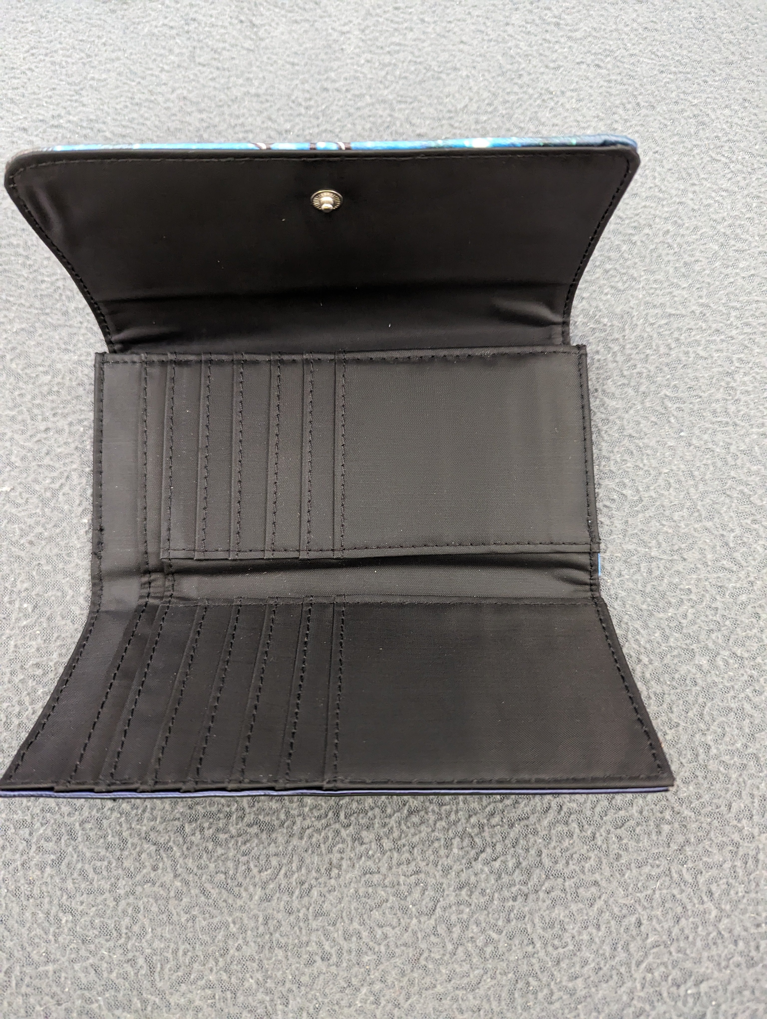 Official Ouija Women's Flap Wallet with Blue Galaxy Space Print