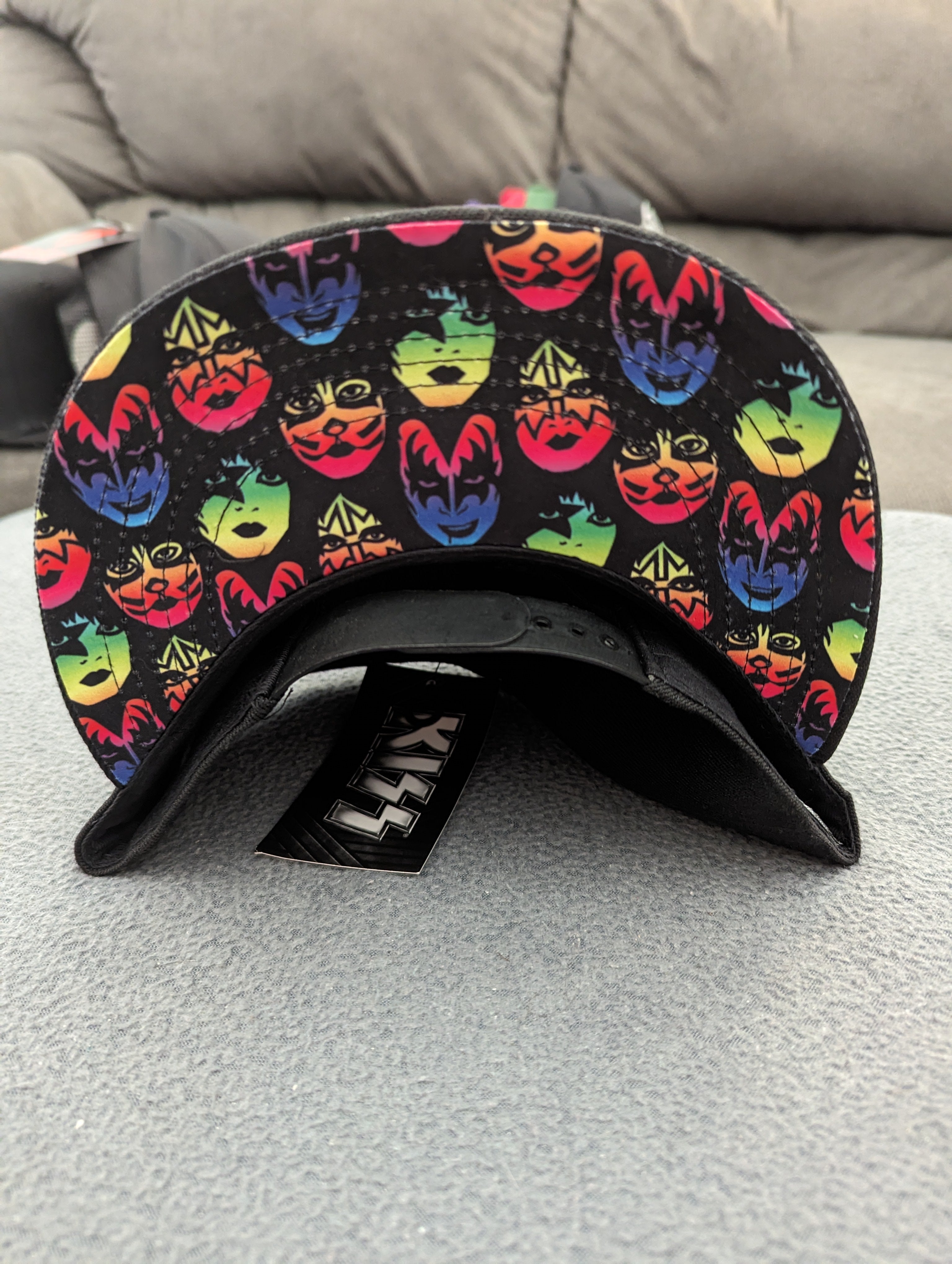 KISS Black Neon Faces Snapback Hat - Official Band Merchandise