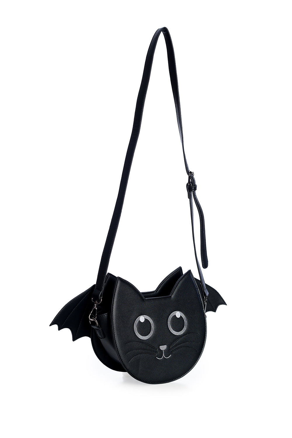 Lost Queen Women's Wendigo Shoulder Bag Cute Black Cat Bat Crossbody Purse