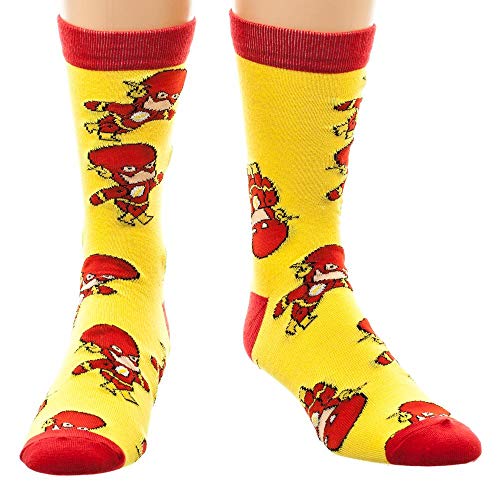 DC Comics The Flash Chibi Crew Socks Men's Shoe Size 8-12 Scribblenauts