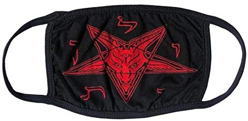 Face Cover Mask Face Mouth Cover Rave Punk Goth Party (Baphomet Red)