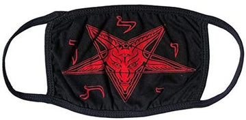 Face Cover Mask Face Mouth Cover Rave Punk Goth Party (Baphomet Red)