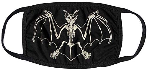 kreepsville 666 Fashion Face Mask Costume Vanity Covering (Skelli Bat Face Mask) Black