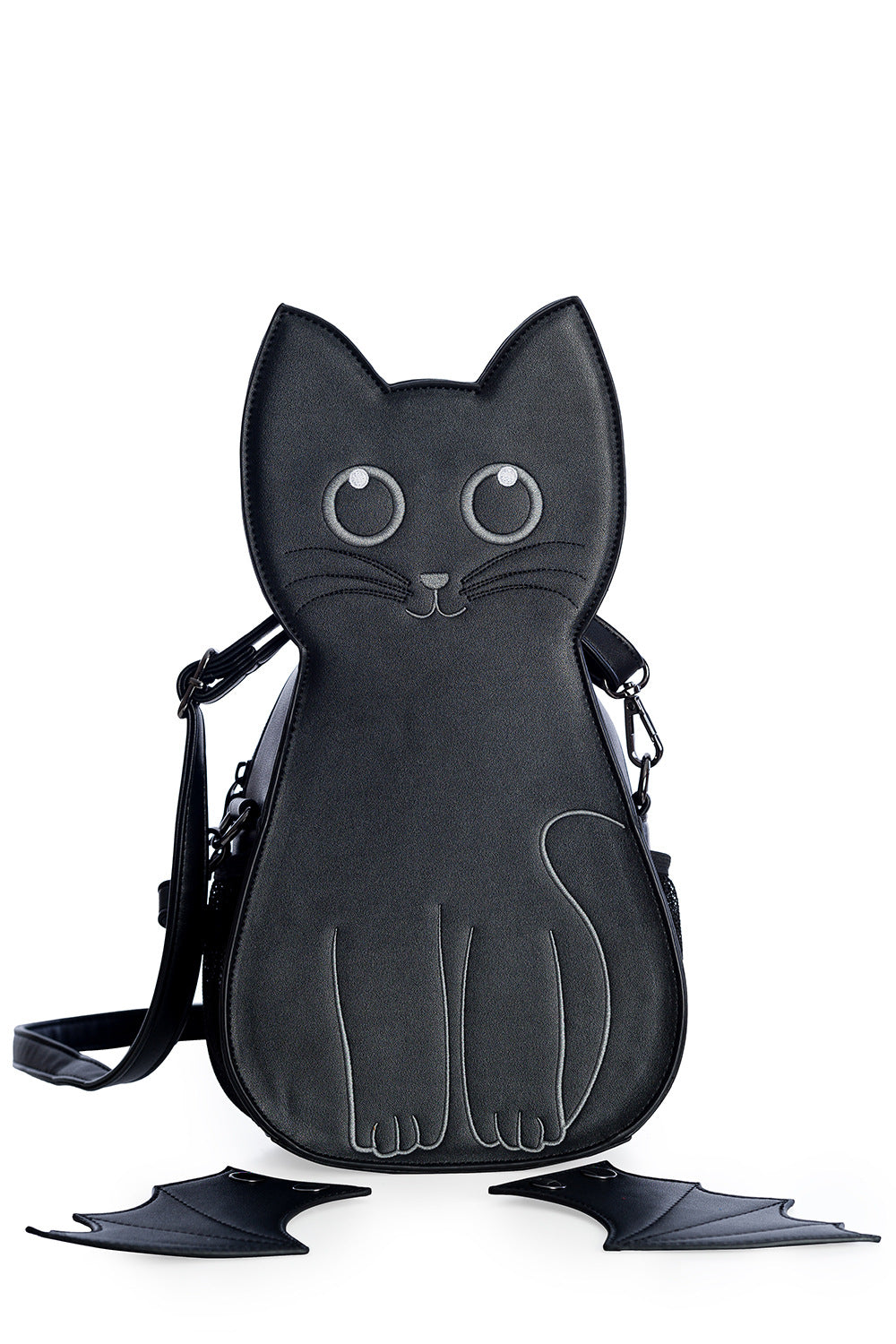 Lost Queen Women's Wendigo Bag Convertible Backpack Cute Black Cat Bat