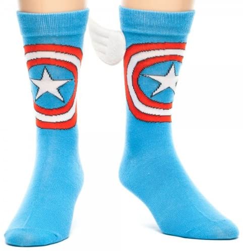 Marvel Comics CAPTAIN AMERICA Logo WINGED CREW SOCKS