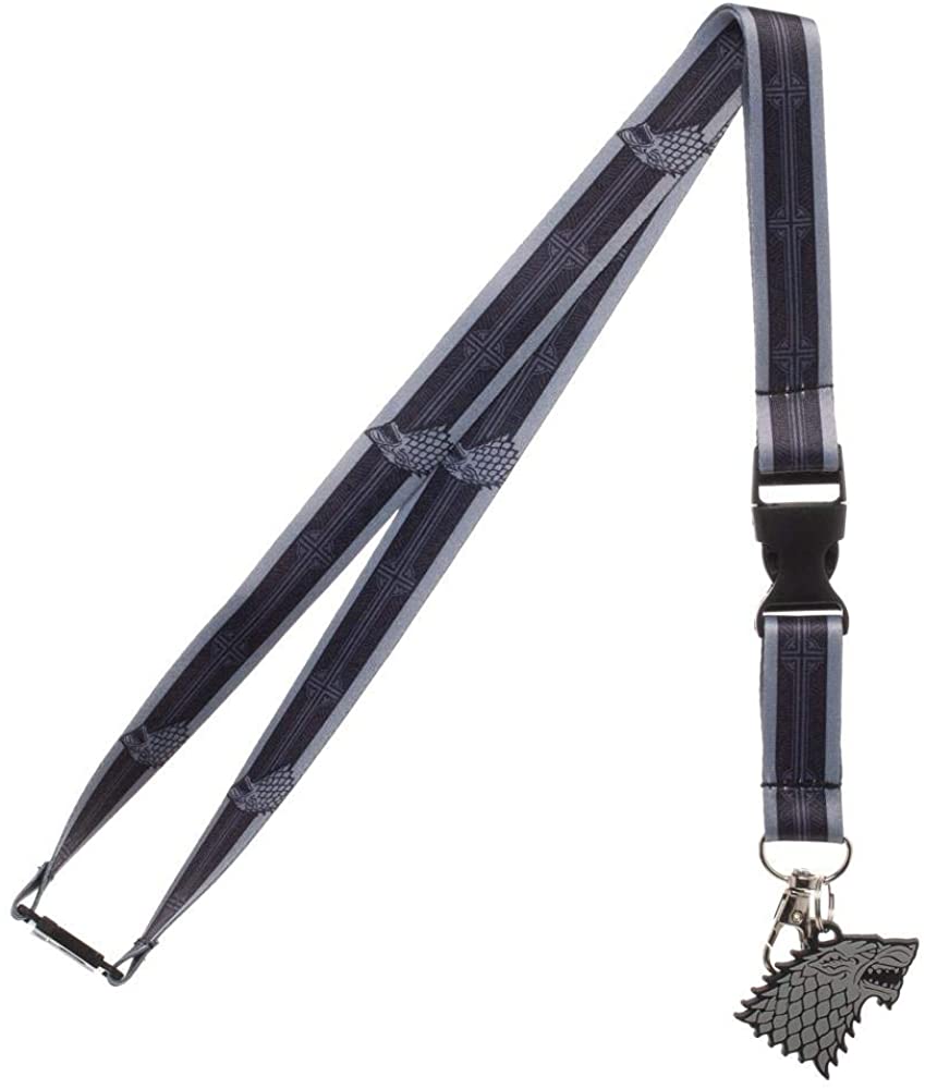 Game of Thrones House Stark Lanyard with Dire Wolf Charm