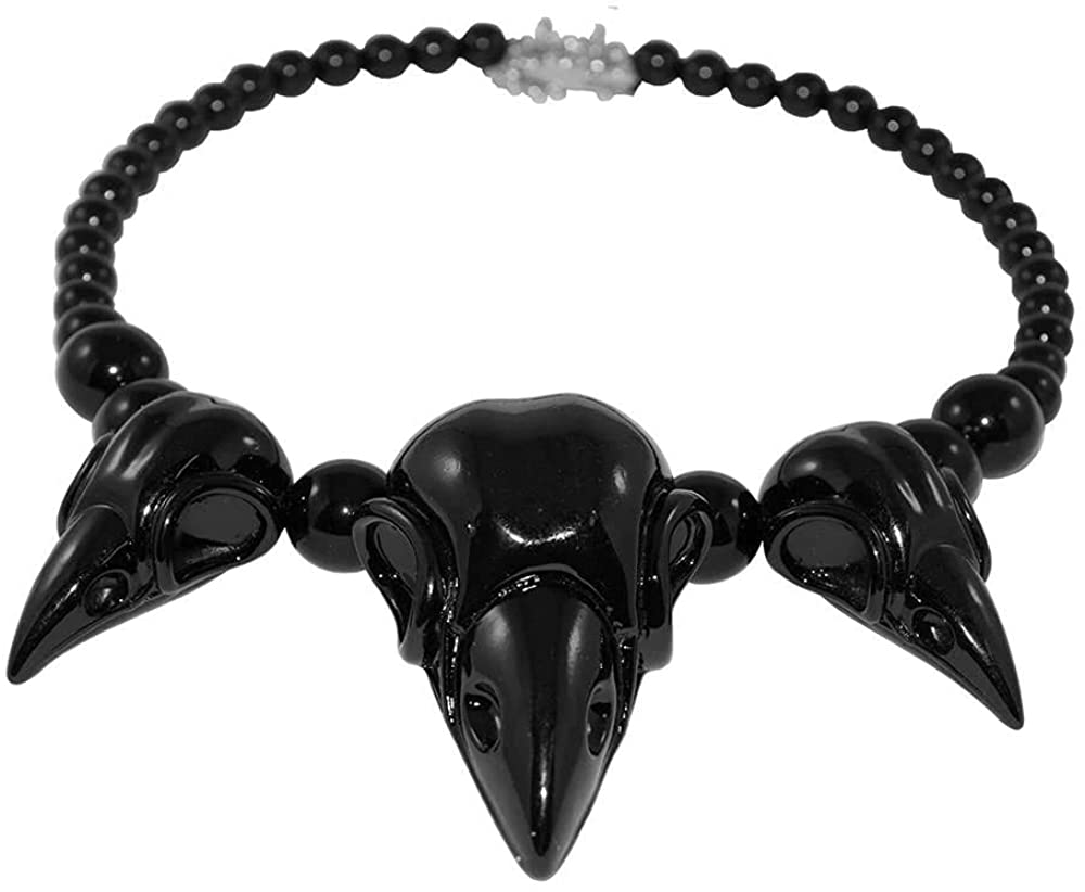 kreepsville 666 Crow Skull Collection Necklace Black