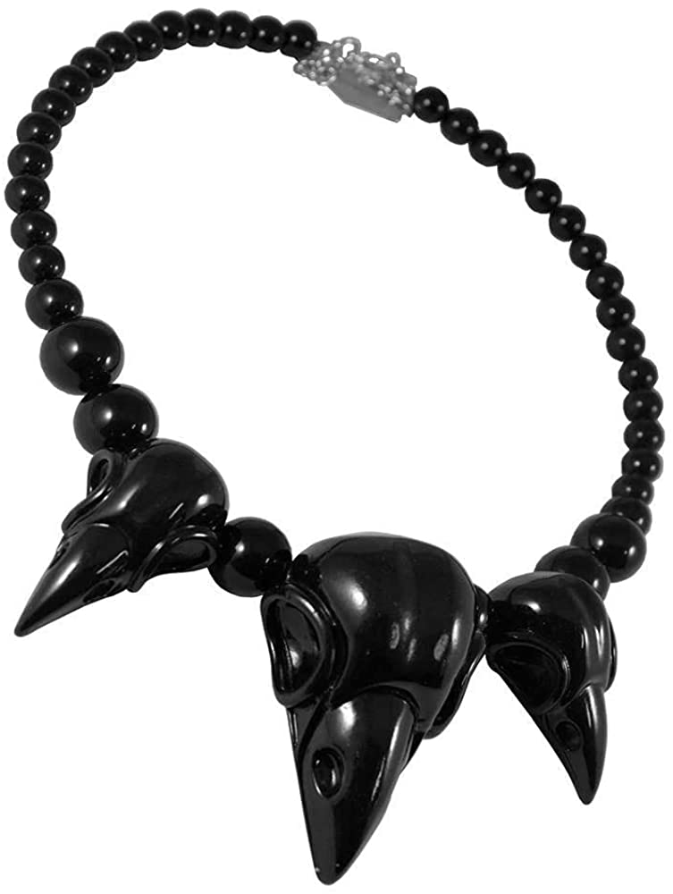kreepsville 666 Crow Skull Collection Necklace Black