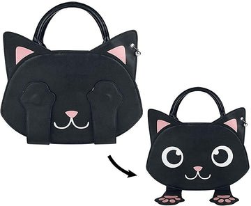 Lost Queen Women's Peek-a-Boo Purse Bag of Tricks Cat Handbag Ladies Shoulder Bag