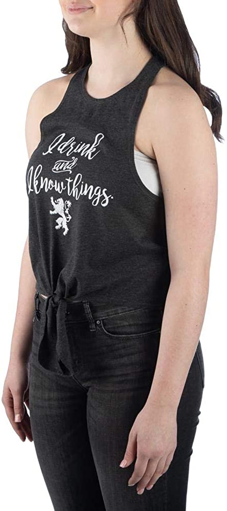 Game of Thrones House Lannister Tyrion Juniors' Tie-Front Tank Top-Large
