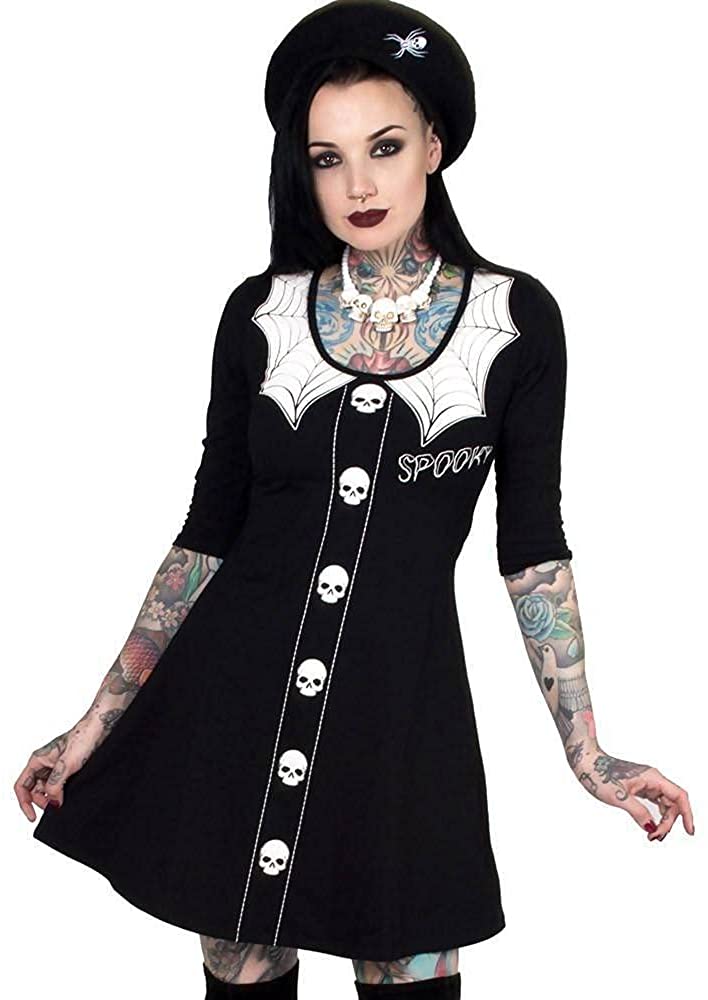 kreepsville 666 Spooky Girl Flare Dress Short Sleeve