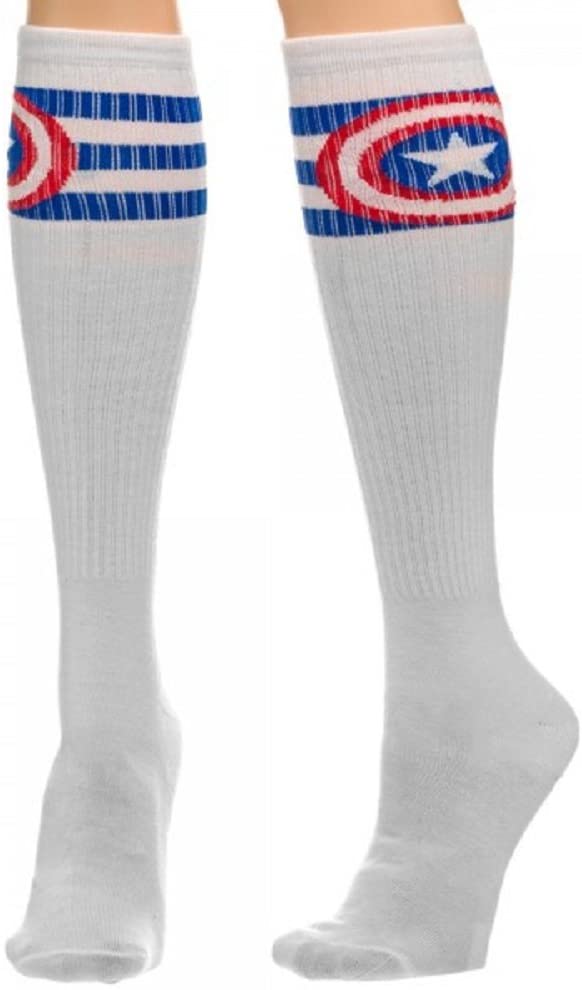 Marvel Comics Captain America Stripe Athletic Knee High Socks