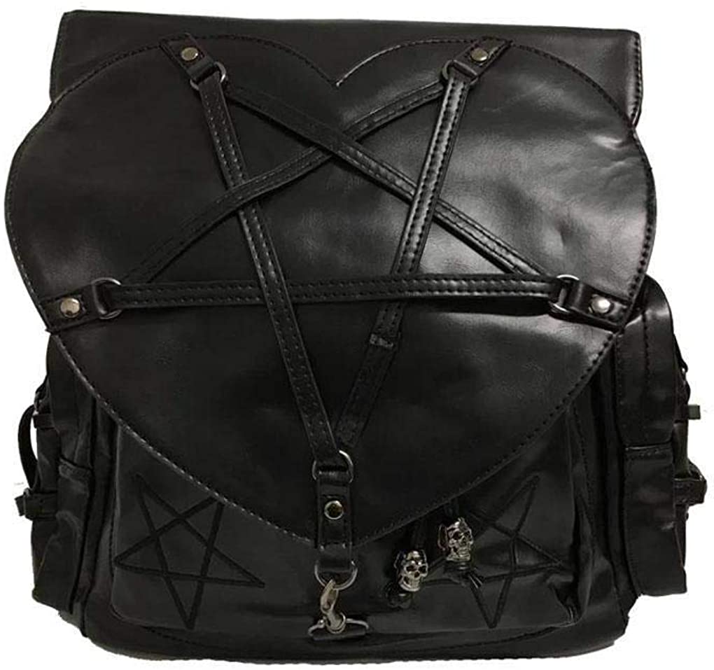 Lost Queen Jamie Heart Woven Pentagram Gothic Backpack Bag