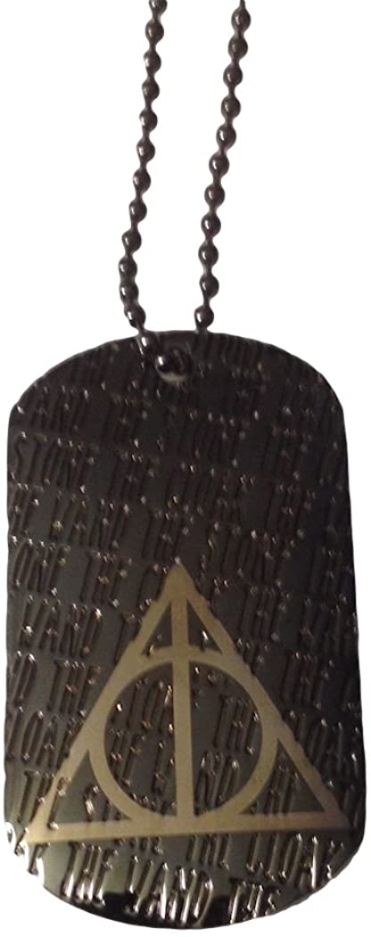 Harry Potter Deathly Hallows Enamel Metal Dog Tag Chain Costume